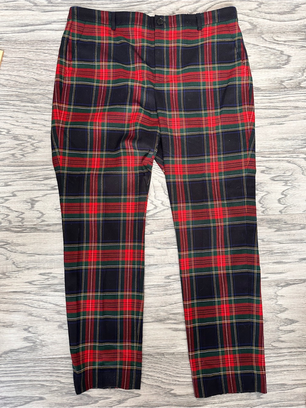 Ralph Lauren Red & Navy Plaid Cropped Pants